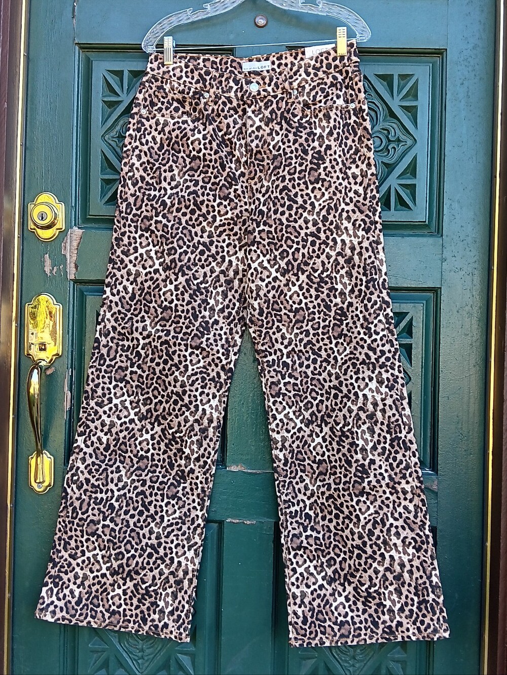 Loft Wide Leg Leopard Print Jeans Size 28/6. NWT